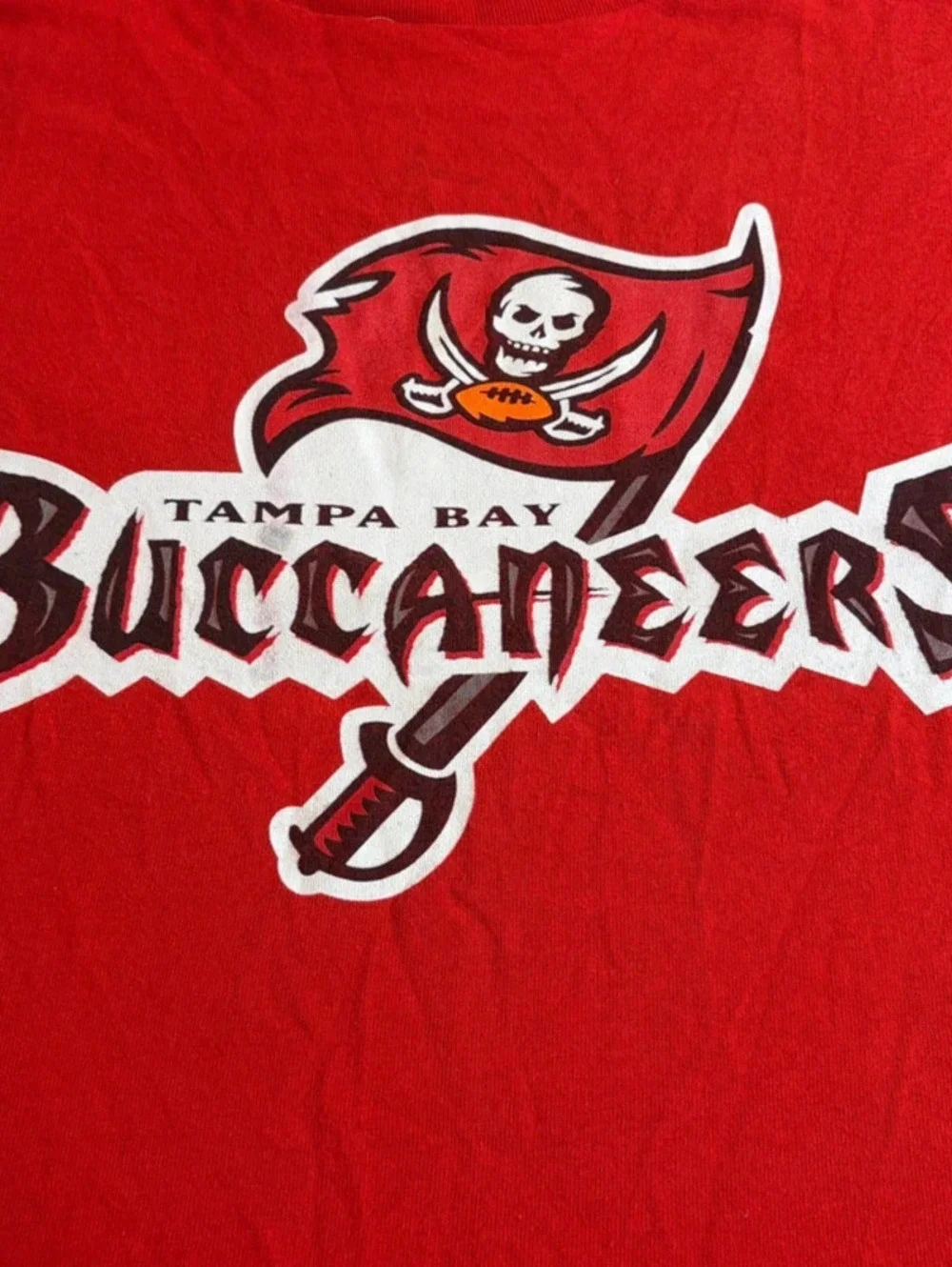 Vintage Adidas Tampa Bay Buccaneers T Shirt Mens XL Red NFL Made in USA Graphic